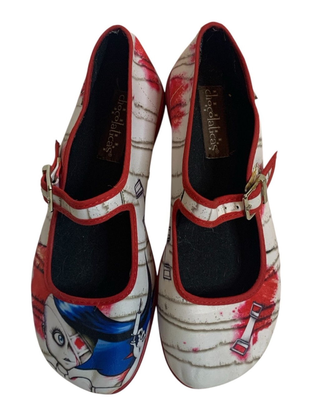 Hot Chocolate Design Chocolaticas Horror Lolita Canvas Mary Jane Flats Size 5